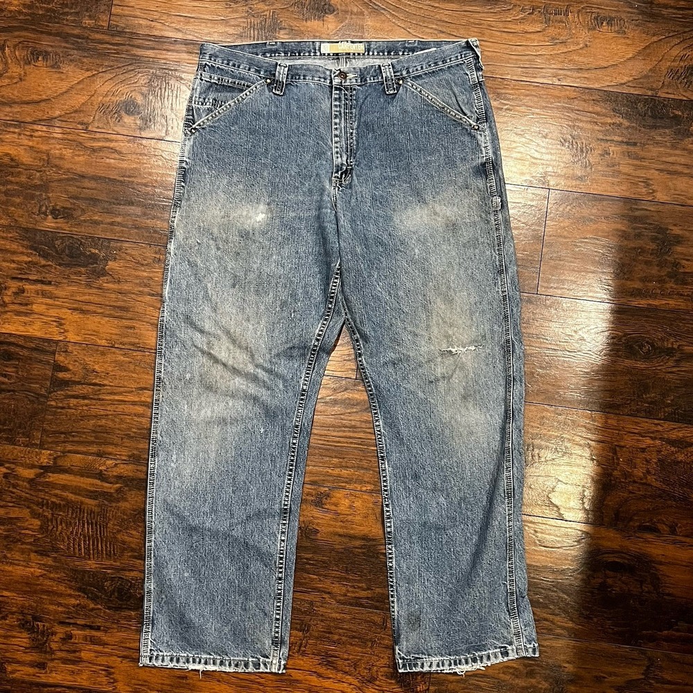 Vintage Lee Carpenter Jeans Men's 40x32 Loose Fit Dungarees Workwear Utility